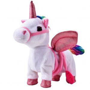 Peluche Electrique Pour Enfant, Adorable Animal En Laisse (Blanc) - Neuf