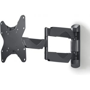 Support Mural TV Inclinable Pivotant Extensible Garantie 10ans (TV 19"" à 48"" 122cm 35Kg max, VESA jusqu'à 200 x 200, 180°, 3 articulations, Support Extensible, Cache Câble, Chevilles Fisher) Noir - Neuf
