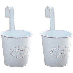 pots de fleurs suspendus en fer forgé avec crochets, fleurs colorées - Neuf