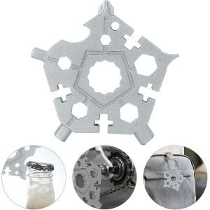23 En 1 Flocon De Neige Multi-Outils,Grand Cadeau De F&ecirc;te Des P&egrave;res Multi Outil En Acier Inoxydable Flocon De Neige Bouteille Ouverte - Neuf