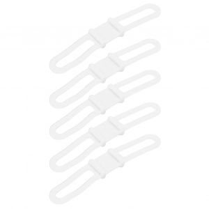 Duuti 5pcs V&eacute;lo Bande De Silicone Cyclisme Lampe De Poche Support De Guidon Support De V&eacute;lo Polyvalent Sangles De V&eacute;lo Pour L'&eacute;quitationblanc - Neuf