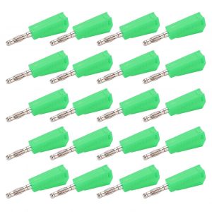 Lot de 20 fiches bananes 4 mm/0,16 po, faible perte de signal de transmission, courant stable, connecteur electrique compact et pratique, vert - Neuf