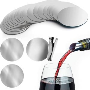 Checarzhn--No1-50 Pièces Bec Verseur Vin Pourer Disque, Stop Anti Goutte Vin Disque Verseur De Vin En Aluminium Becs Réutilisable Goutte Stop Disque Flexible Anti Goutte Pour Bouteille De Vin,Restaur - Neuf