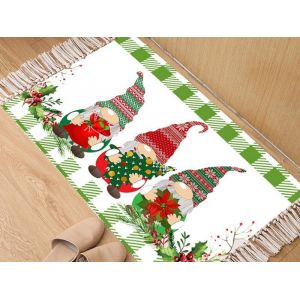 Tapis De Sol Tiss&eacute; &Agrave; La Main Gnomes De No&euml;l 80 X 120 Cm - Style 3 - Neuf
