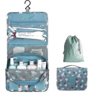 Trousse de toilette suspendue Femmes Femme Sac de lavage Sac cosm&eacute;tique unisexe Sac de voyage avec crochet pour trousse de toilette imperm&eacute;able, marguerite bleue - Neuf