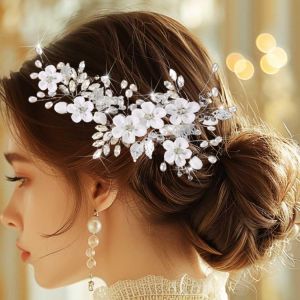 Kal-Coiffure De Mariage En Perles Avec Fleurs Pour Les Femmes Et Les Filles - Neuf