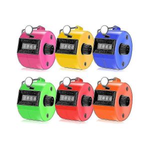 6 Pcs Compteur De Main 4 Chiffres Mécanique Paume Clic Compteur Assorti Couleur Main Tenir Compteur Clicker W - Neuf