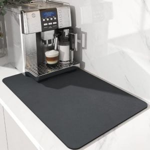 Cmws-Tapis Absorbant Egouttoir Vaisselle, Tapis De Machine À Café, Tapis De Séchage Vaisselle Egouttoir Antidérapant Pour Cuisine, Bar(40 X 60cm,Gris Foncé) - Neuf