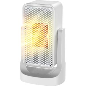 JGD-Radiateur Soufflant Portatif 900W 3s Chauffage Rapide PTC Mini Radiateurs 2 Modes de Chauffage Ventilateur R&eacute;glable Protection contre la Surchauffe Chauffage &Eacute;lectriques (Blanc) - Neuf
