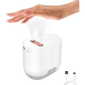 Distributeur automatique d'alcool &agrave; double trou, distributeur manuel sans contact de 100 ml, rechargeable par USB, pulv&eacute;risateur &agrave; brume nano &agrave; capteur de mouvement, st&eacute;rilisateur portable pour maison - Neuf