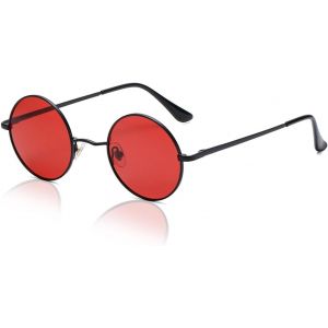 Lunettes De Soleil Polarisées Ronde Homme Femme Classique Hippie Tendance Cadre Métallique Protection Uv400 - Neuf