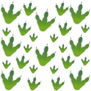 ERYI-80 Pièces Stickers D¿Empreinte De Dinosaure Autocollants De Pas De Dinosaure Pvc Stickers Muraux Créatifs Décorations D'Art De Fenêtre Pour Fournitures De Fête De Maison, 3 Tailles (Vert) - Neuf