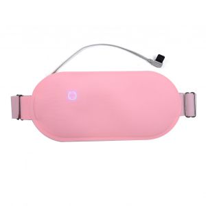 Ceinture chauffante infrarouge lointaine en graphene Ceinture chauffante electrique USB Soulagement des douleurs a la taille Rose - Neuf