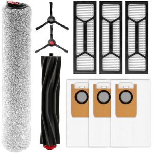 (10 Pi&egrave;ces) Omni S1 Pro Pi&egrave;ces De Rechange Kit D'Accessoires Pour Eufy Omni S1 Pro Aspirateur Robot, 1 Brosse Rotative, 1 Serpilli&egrave;re, 2 Brosses Lat&eacute;rales, 3 Sacs &Agrave; Poussi&egrave;re, 3 Filtres Hepa - Neuf