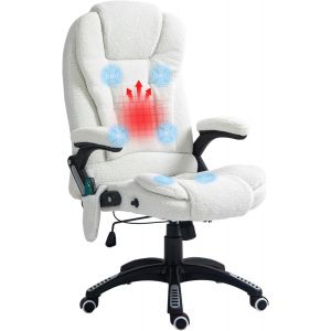 NouvelHorizonstore-Fauteuil de Bureau massant et Chauffant, Chaise de Bureau, Chaise Ergonomique avec Hauteur r&iquest;&iquest;glable, Dossier inclinable et t&iquest;&iquest;l&iquest;&iquest;commande Filaire, pivotant &iquest;&iquest; 360&iexcl;&atilde; Tissu en Polyester - Neuf