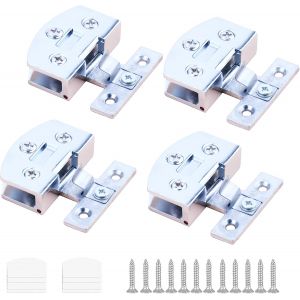 4 Pcs Charni&egrave;re En Verre En Alliage De Zinc, Pince Charni&egrave;re Verre, Charni&egrave;res En Verre R&eacute;glables, Avec Vis, Pour Les Portes En Verre En Verre Vitrines Porte De Salle De Bain (3-7 Mm) - Neuf