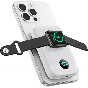 Ytfhg-Batterie Externe Magnétique Sans Fil, 10800mah Usb C Power Bank Pour Magsafe, Qc4.0+Pd 22,5w Charge Rapide Chargeur Externe Portable Avec Écran Lcd Pour Apple Watch/Iphone 16/15/14/13/12 Séries - Neuf