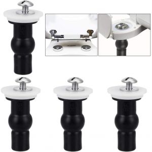 Vis extensibles en caoutchouc à 4 fixations, compatibles avec toutes les toilettes - Noir - 4 pièces - Neuf