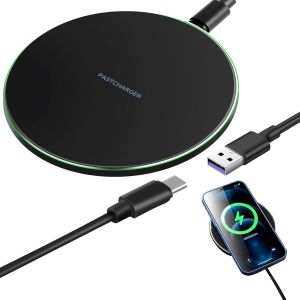 Chargeur Sans Fil Rapide 20W Chargeur Induction Compatible Avec Iphone 17 16 15 14 13 12 11 Pro Max Plus Samsung Galaxy S24 S23 Pour Android Et Ios Airp0Ds 2 3 Pro - Neuf