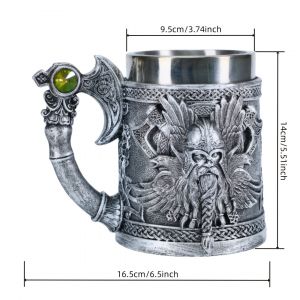 Un Gobelet De Bataille Viking Extra-Large, Avec Une Capacit&eacute; De 20.3oz, Un Gobelet De Bi&egrave;re Pirate Viking Europ&eacute;en M&eacute;di&eacute;val, Un Verre &Agrave; Pint Sur Le Th&egrave;me Viking, Un Cadeau Comm&eacute;moratif - Neuf