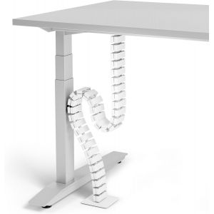 MEVRONISSHOP-Passe c&acirc;ble de Bureaux Max 125 cm &iquest; Stable & Flexi. + maillon cha&icirc;ne magn&eacute;t. &iquest; Range c&acirc;ble de bur. &agrave; Hauteur r&eacute;gl. & Fixes &iquest; Pieds Acier & Patins caout. Antid&eacute;rapants - Neuf