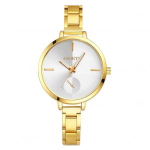 Gaiety Femmes Élégant Simple Cadran Fine Alliage Bracelet Quartz Montre Analogique Montre-Bracelet (Or) - Neuf