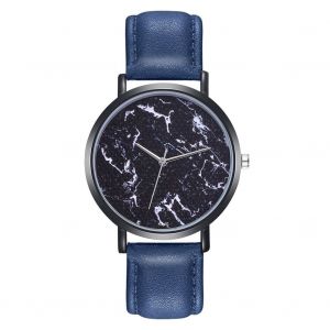Montre A Quartz Zhoulianfa Avec Bracelet En Cuir Synthetique Et Cadran Rond Pour Couple (Bleu Roi) - Neuf