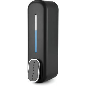 KAL-Distributeur De Savon - Support Mural - 350 Ml - Shampoing &Agrave; La Main - Distributeur De Gel Douche - Pour Salle De Bain, Cuisine, Bureau - Noir - Neuf