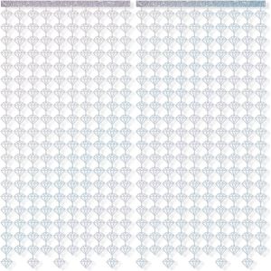 Checarzhn--No1-2pcs Rideaux Holographique En Feuille D'argent, 1x2m Rideau De Fond En Diamant Brillant Guirlande De Diamant Argentés Pour Anniversaire Enterrement De Vie De Jeune Fille Décoration - Neuf