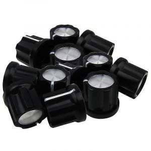 0degree Guitar Pot Knob Amp Knobs Boutons D-Type Shaft Potentiometer Pots Knobs,Black Cap Silver T - Neuf