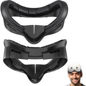 MEVRONISSHOP-Coussinet de Protection Faciale VR, Interface Faciale Compatible avec Les Accessoires Meta/Oculus Quest 3S, Coussinet Facial Souple en PU de Remplacement pour Quest 3S - Neuf