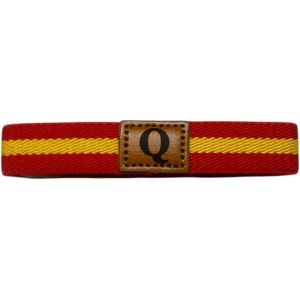Eryi-Bracelet Drapeau Espagne Personnalisé Avec Votre Initiale, Homme Et Femme. Bracelet En Cuir Et Tissu Élastique. - Neuf