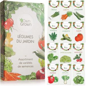 Kit de graines de légumes prêt à pousser , 12 légumes incontournables à planter en un set pratique, Assortiment graines légumes essentiels pour le potager.[G3] - Neuf
