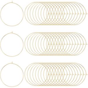 Kal-Pi&egrave;ce Anneaux Boucles D'oreilles Cr&eacute;oles Plaqu&eacute;es Or 18 Carats Breloques En Verre &Agrave; Vin Acier Inoxydable 50mm Boucles D'oreilles Ouvertes Boucles D'oreille Pour La Fabrication De Bijoux - Neuf