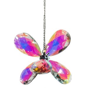Pendentif En Cristal Suncatcher Color&eacute; Pendentif Fleur &Agrave; Six Feuilles Color&eacute; - Neuf
