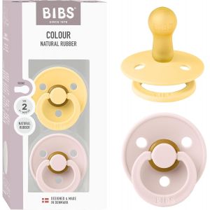 Colour Pacifier Lot De 2 T&eacute;tines Rondes Sans Bpa En Latex De Caoutchouc Naturel,Fabriqu&eacute;es Au Danemark,Taille 2 (6-18 Mois),Beurre P&acirc;le/P&eacute;tale - Neuf