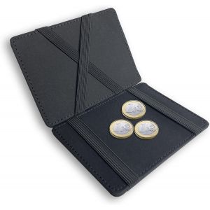TRAHOO-Portefeuille Homme, Portefeuille Ultra-Mince, Portefeuille Magique, Poche &agrave; Monnaie avec Bo&icirc;te Cadeau, Porte Carte Cr&eacute;dit, Monnaie avec Blocage RFID/NFC, pour Hommes et Femmes, Noir - Neuf
