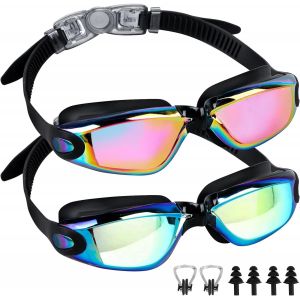 Lot De 2 Lunettes De Natation Enfant Anti-Buée,Masque De Plongée Enfant Avec Protection Nez Et Bouchons D¿Oreilles,Pour Fille Et Garçon - Neuf