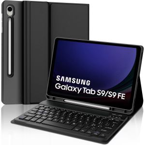 Étui Avec Clavier Pour Samsung Galaxy Tab S9 Fe 10.9""/S9 11"" 2023, Italien Qwerty Clavier Bluetooth Amovible, Noir - Neuf