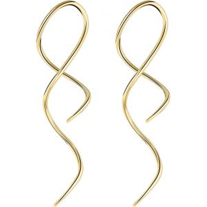 Kal-1 Paire De Boucles D'oreilles Torsad&eacute;es En Spirale Pour Piercing Corporel, Bijoux En Acier Inoxydable, Boucles D'oreilles Pendantes Coniques Torsad&eacute;es 10 &Agrave; 16 G - Neuf