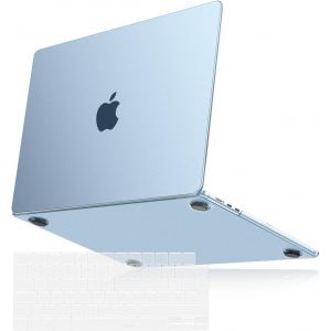 Coque Compatible avec MacBook Air 15 Pouces M4 M3 M2 2025 2024 2023 A3241 A3114 A2941,Ultra-Mince Étui Rigide Naturel Couleur d'origine Case de Protection & Housse Clavier, Bleu Ciel - Neuf