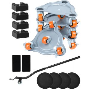 meimie-Kit Deplace Meuble 400 Kg Avec Lève-Meuble ¿ Roulettes Pivotantes À 360° Avec Frein ¿ Outil De Transport Mobilier Lourd,Réfrigérateur,Machine À Laver - Neuf