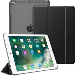 Coque Pour Ipad 6ème/5ème Génération Version 9.7 Pouces 2018/2017 - Etui Mince Et Léger Housse Arrière Semi-Transparent Support Protecteur Sommeil/Réveil Automatique, Noir.[F2889] - Neuf