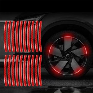 Voiture Réfléchissant Moyeu de Roue Autocollant (en Rouge), la Jante de la Roue Réfléchissant Autocollant, Nuisible à la Sécurité des Étiquettes d'Avertissement, Anti-rayures Réfléchissantes - Neuf