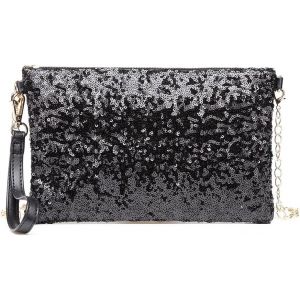 CAUC-Pochette Clutch Femme pour noel satin, Sac &agrave; Main de Soir&eacute;e en Paillettes Brillant,Sac Cadeau Chic Femme - Neuf