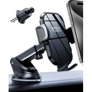 Tianyi-Support T&eacute;l&eacute;phone Voiture, 2024 Support De T&eacute;l&eacute;phone Pour Voiture, Double Verrouillage & Ventouse, Crochet En M&eacute;tal, Grand T&eacute;l&eacute;phone Super Stable Pour Iphone Huawei Samsung S23 Pixel - Neuf