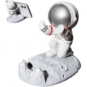 Kal-Support Telephone Bureau,Astronaute Phone Holder Int&eacute;ressant Porte T&eacute;l&eacute;phone Astronaute Mignon Support Portable Cute Suppor Bureau,Pour Iphone Ipad Support Burea&iquest;Pouss&eacute;e &Agrave; La Main,Argent&iquest; - Neuf