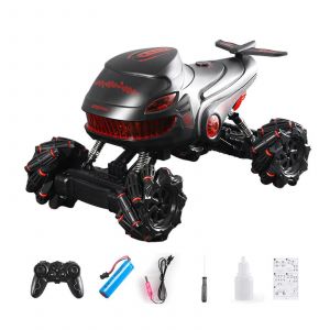 Remote Control Drift Car 4x4 Stunt Car Toy Model Play Vehicle Car LED Rotating Offroad Car Toy Children Electronic Gift-Télécommande à poignée rouge - Neuf
