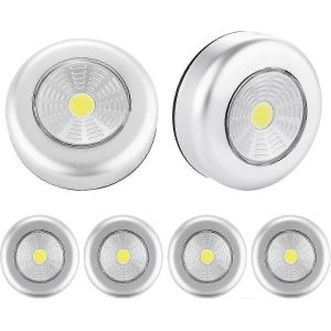Spots LED pour armoire, 6 pièces, veilleuses autocollantes, éclairage supplémentaire pour escaliers, miroirs, cuisine - Neuf
