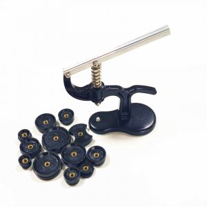 Presse &Agrave; Bo&icirc;tier Pour Montres Avec 12 Moules De 18 &Agrave; 50 Mm, Outil De Fermeture De Table Robuste, Poign&eacute;e Antid&eacute;rapante, Base Stable Avec Trous Filet&eacute;s, Dimensions 8,6 X 15,6 X 16,8 Cm, Poids 0,58 Kg - Neuf